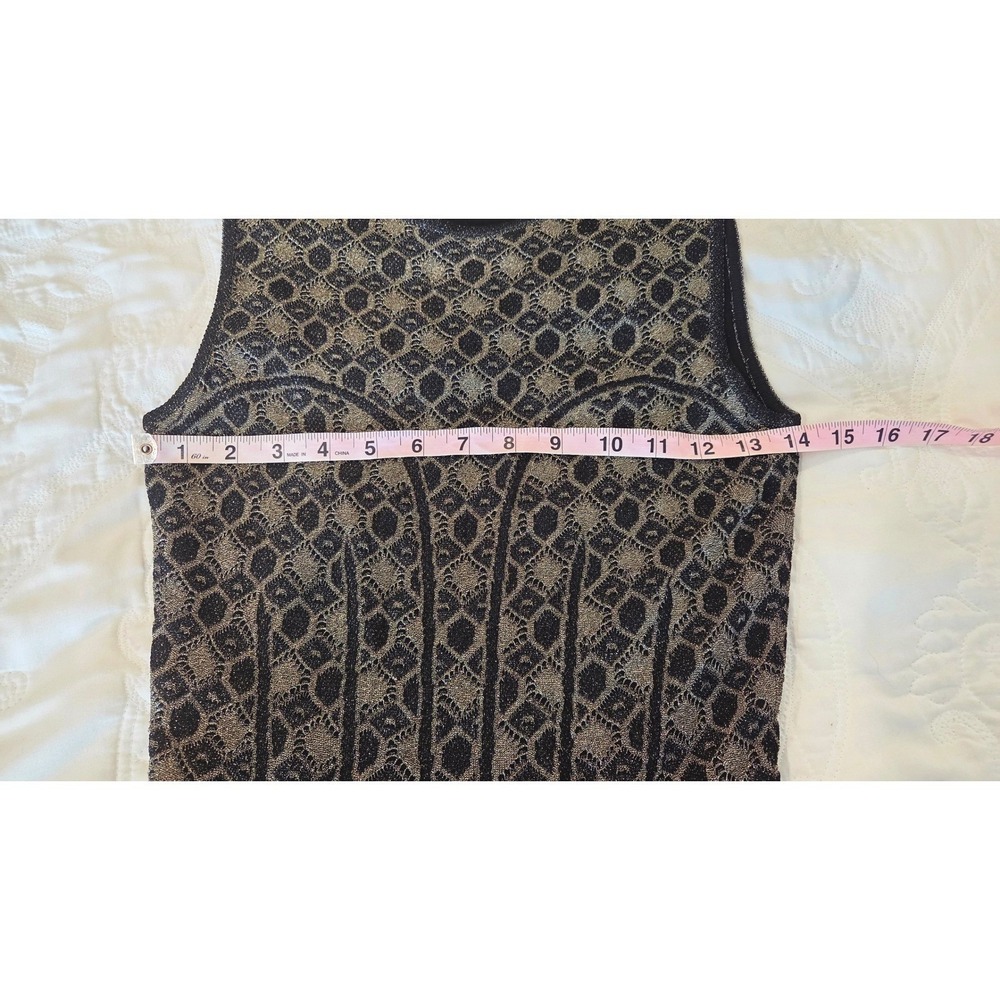 Alexander McQueen Metallic Jacquard Knit Skater Dress Fit Flare Black Gold Small - Picture 4 of 15